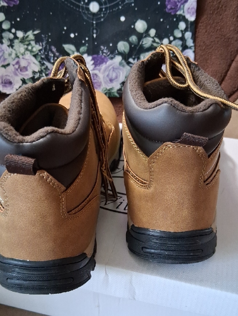 Men's Brown Lace-Up Work Boots - Cushioned Ankle Support MARCO VITALE NEW IN BOX - Picture 3 of 10